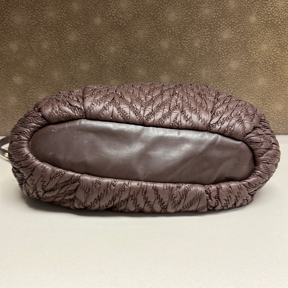 🔥🔥🔥 Coach Madison Lindsey Chevron Quilted Brown Satchel Shoulder Bag - Picture 13 of 16